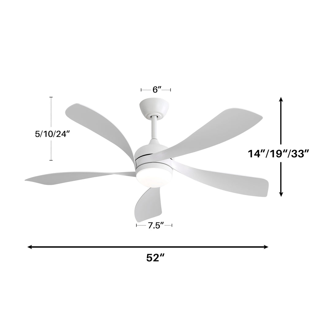 52″ Smart ABS Blades Ceiling Fan