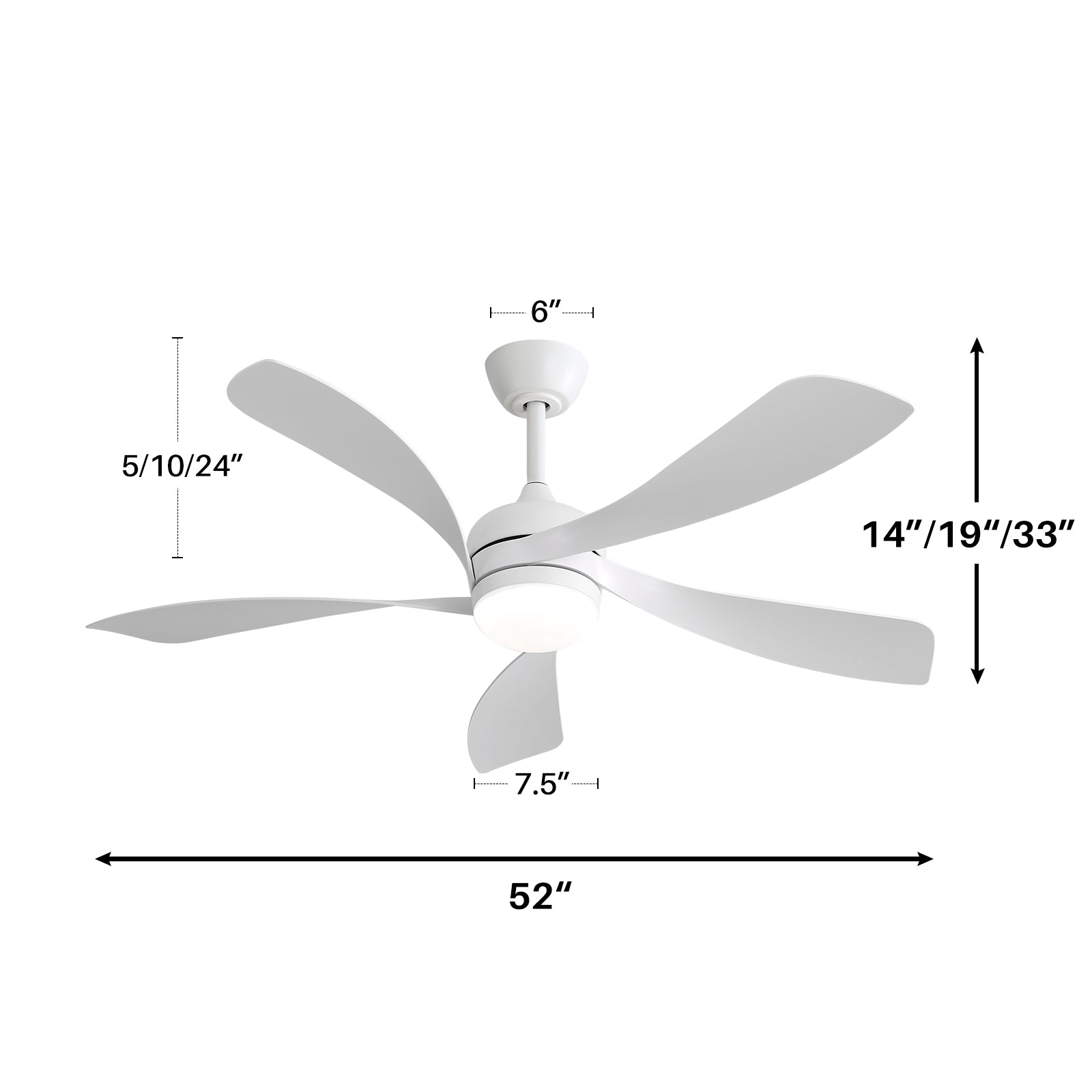 52″ Smart ABS Blades Ceiling Fan
