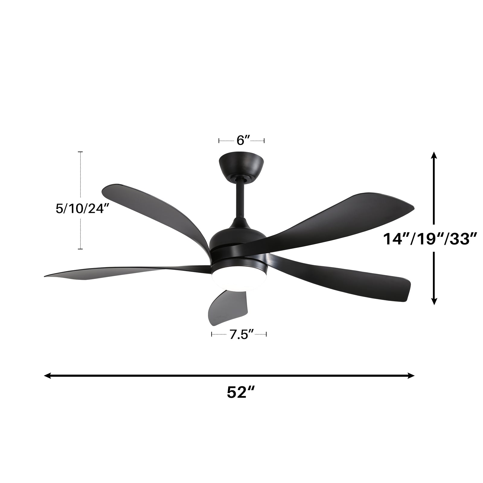 52″ Smart ABS Blades Ceiling Fan