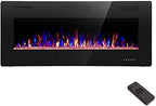 R.W.FLAME 36 inch Recessed and Wall Mounted Electric Fireplace, Ultra Thin ad Low Noise, Fit for 2 x 4 and 2 x 6 Stud, Remote Control with Timer,Touch Screen,Adjustable Flame Color and Speed