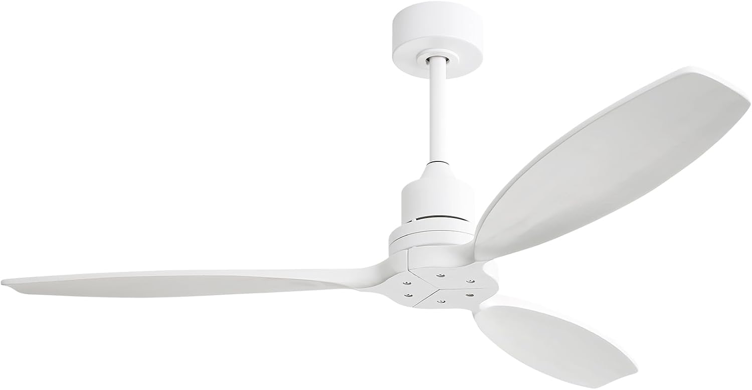 Sofucor 52 inch Solid Wood Ceiling Fan with Light, Quiet 6-Speed 3 Blades Reversible LED Ceiling Fan, Farmhouse Rustic Fan with Dimmable Light for Living Room Bedroom Home Office Cafe Patio Porch