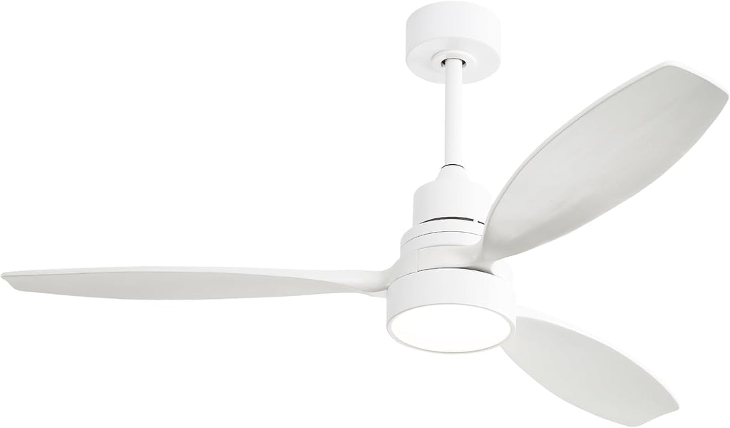 Sofucor 52 inch Solid Wood Ceiling Fan with Light, Quiet 6-Speed 3 Blades Reversible LED Ceiling Fan, Farmhouse Rustic Fan with Dimmable Light for Living Room Bedroom Home Office Cafe Patio Porch