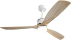 Sofucor 52 inch Solid Wood Ceiling Fan with Light, Quiet 6-Speed 3 Blades Reversible LED Ceiling Fan, Farmhouse Rustic Fan with Dimmable Light for Living Room Bedroom Home Office Cafe Patio Porch
