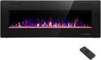 R.W.FLAME 36 inch Recessed and Wall Mounted Electric Fireplace, Ultra Thin ad Low Noise, Fit for 2 x 4 and 2 x 6 Stud, Remote Control with Timer,Touch Screen,Adjustable Flame Color and Speed