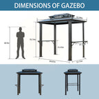 Endark 8'x5' Grill Hardtop Polycarbonate Gazebo with Double Roof