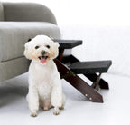 MEWANG Wooden Pet Stairs/Pet Steps - 2-in-1 Foldable Stairs & Ramp (17.3" L x 17.24" W x 13" H)