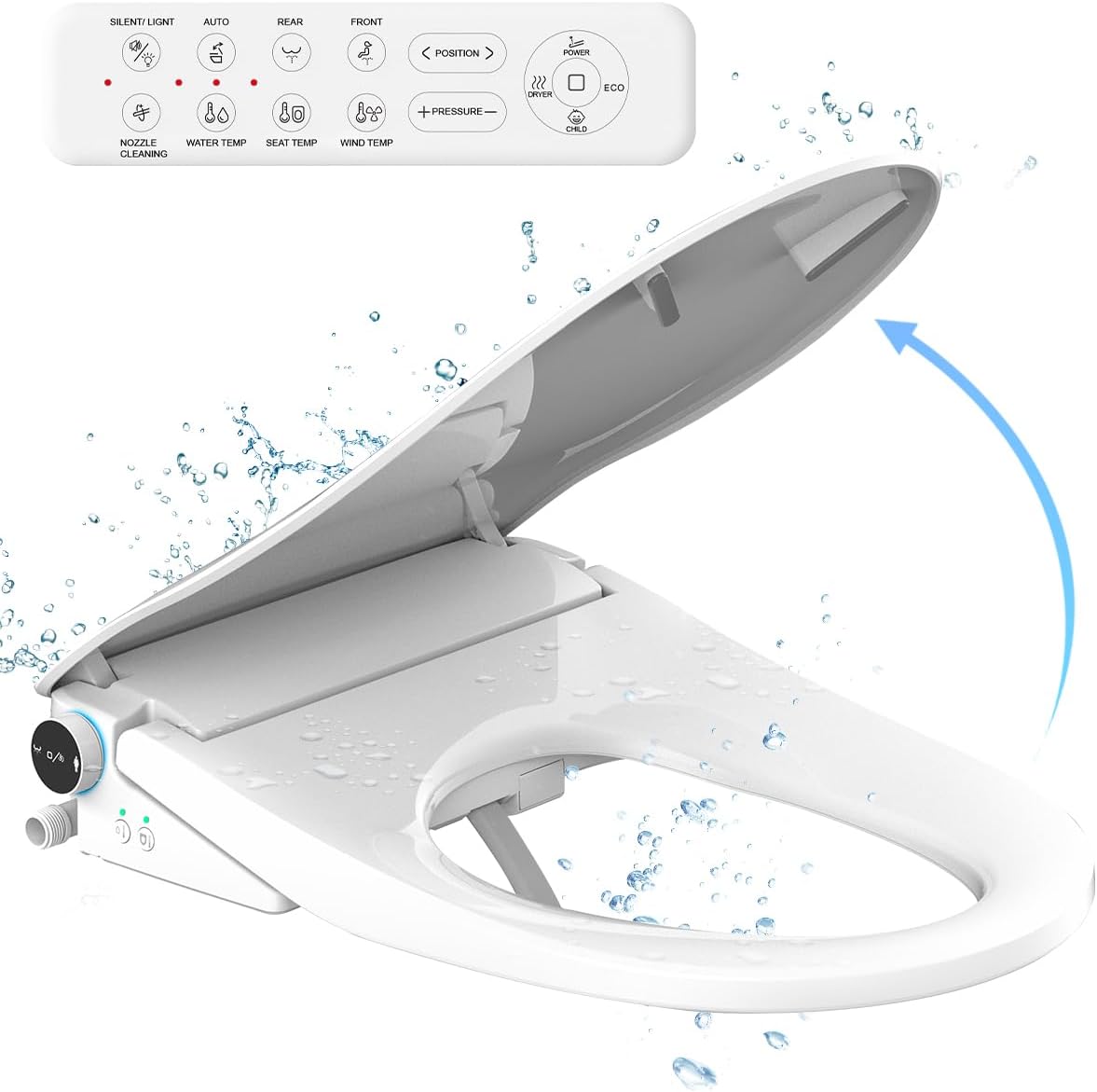 iliD Smart Max Bidet Toilet Seat, Electric Elongated Ecoseat with Four Cleaning Modes