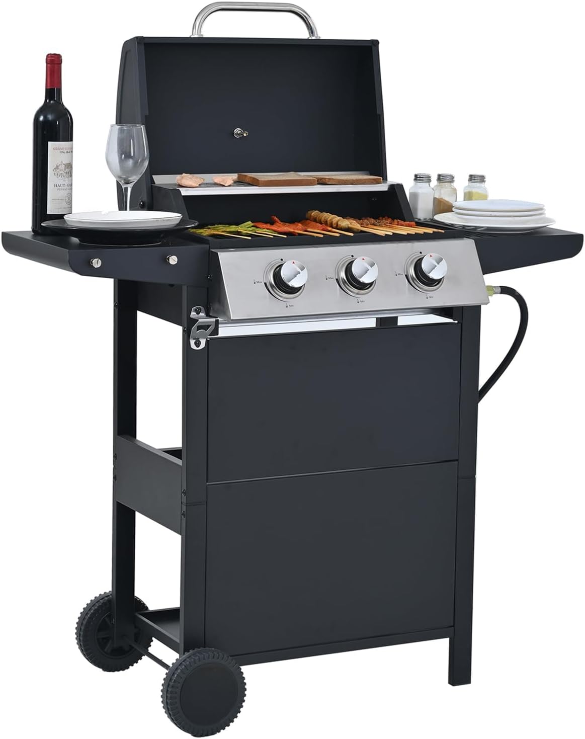 Endark 4-burner | 34,000 BTU all-purpose cast iron bbq grill | Perfect for outdoor cooking, garden, poolside, tailgating and hiking | great for roasting, searing, kebabs