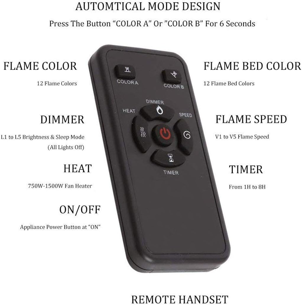 R.W.FLAME 36 inch Recessed and Wall Mounted Electric Fireplace, Ultra Thin ad Low Noise, Fit for 2 x 4 and 2 x 6 Stud, Remote Control with Timer,Touch Screen,Adjustable Flame Color and Speed
