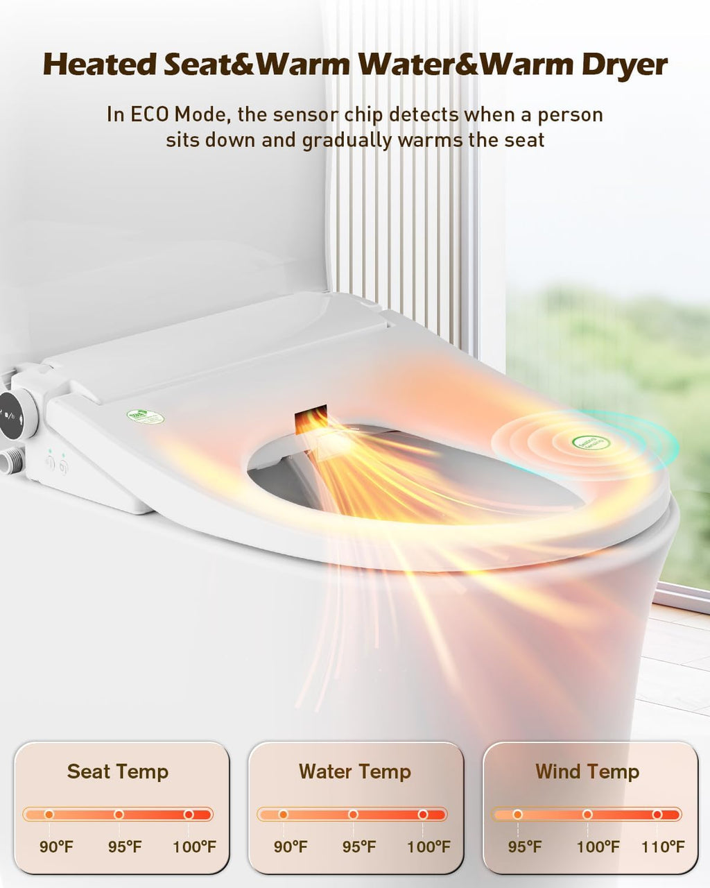 iliD Smart Max Bidet Toilet Seat, Electric Elongated Ecoseat with Four Cleaning Modes