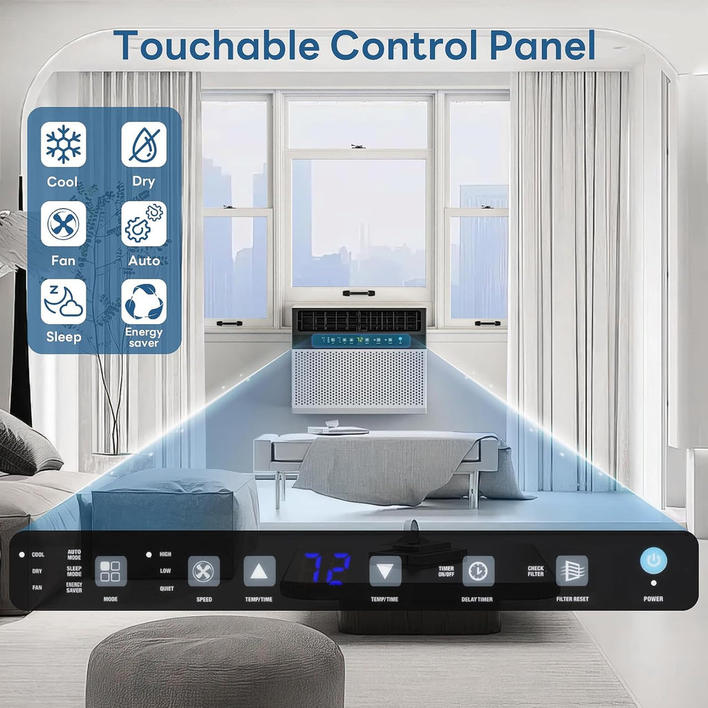 ZAFRO 12000 BTU U Shaped Window Air Conditioner Cools up to 550 Sq Ft