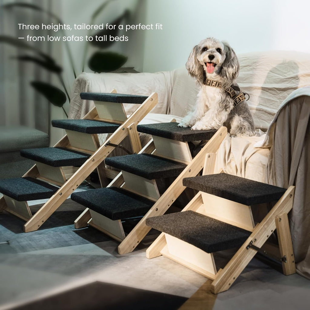 MEWANG Wood Pet Stairs & Ramp(24.8" L x 17.2" W x 19.5" H)