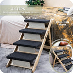MEWANG Wood Pet Stairs & Ramp(24.8" L x 17.2" W x 19.5" H)