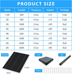 4ft x300ft Black Weed Barrier 3.5oz Landscape Premium Fabric-Heavy Duty Woven Ground Cloth with Superior Permeability Weed Control Convenient Design