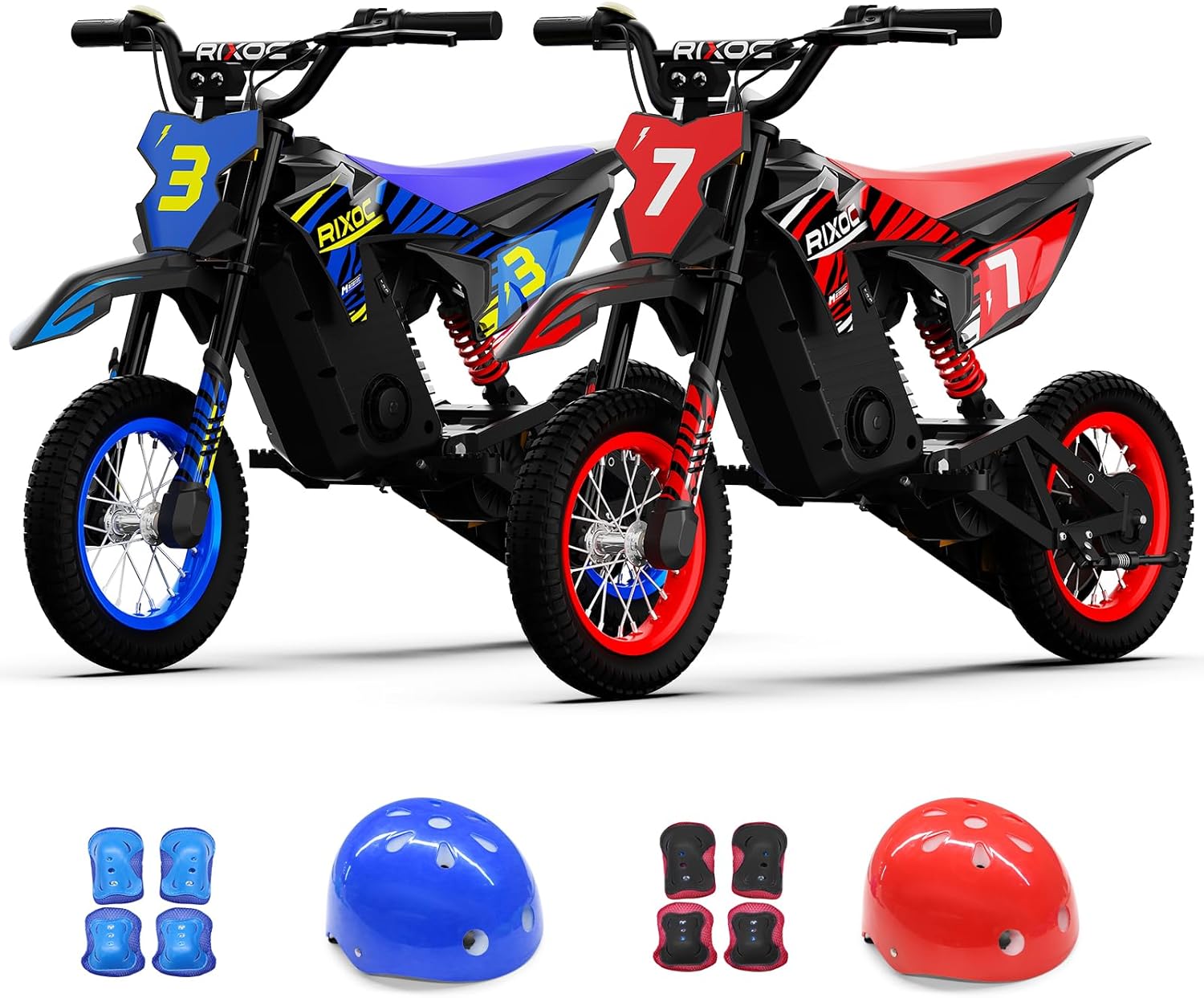 DK-12 Electric Dirt Bike for Kids Ages 3-10, 700W Peak Motor Electric Motorcycle Up to 15.5MPH 36V Battery 14 Mile Long-Range, 12'' Air Tires,3-Speed Modes Electric Bike for Kids
