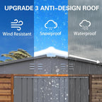 8 * 10FT Endark Wood Heavy-Duty Metal Storage Shed with Lockable Sliding Doors