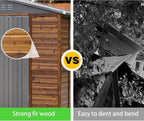 6 * 8FT Endark Wood Heavy-Duty Metal Storage Shed with Lockable Sliding Doors