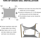 KANAGAWA Sun Shade Sail 12'x16' Gray Rectangle UV Block Canopy Awning Shelter Fabric Cloth Screen for Outdoor Patio Garden Backyard Activities