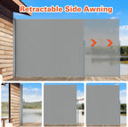KANAGAWA 71'' x 236'' Retractable Side Awning Folding Privacy Screen Waterproof & UV-Resistant Outdoor Shade Divider for Patio, Garden, Balcony & Commercial Use