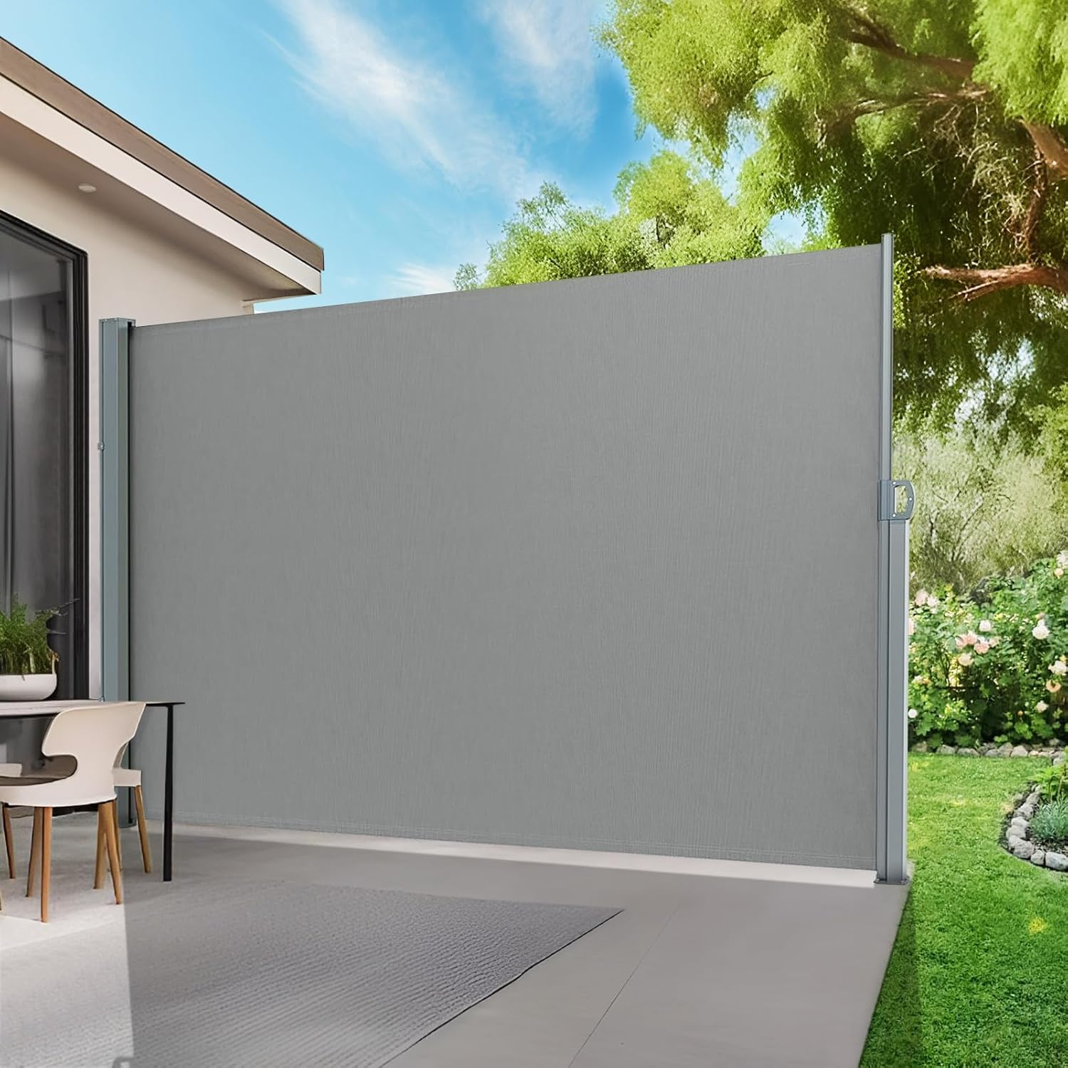 KANAGAWA 71'' x 236'' Retractable Side Awning Folding Privacy Screen Waterproof & UV-Resistant Outdoor Shade Divider for Patio, Garden, Balcony & Commercial Use