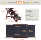 MEWANG Wooden Pet Stairs/Pet Steps (31.5" L x 17.2" W x 25.0" H)