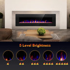 R.W.FLAME 36 inch Recessed and Wall Mounted Electric Fireplace, Ultra Thin ad Low Noise, Fit for 2 x 4 and 2 x 6 Stud, Remote Control with Timer,Touch Screen,Adjustable Flame Color and Speed