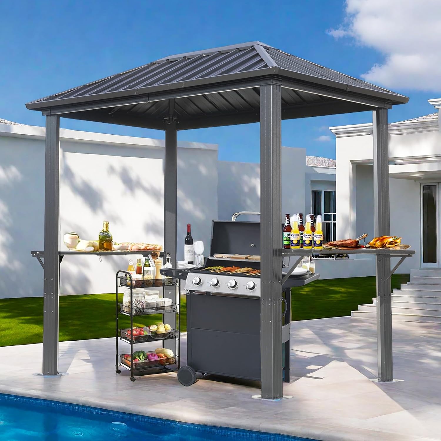 Endark 8'x5' Outdoor Hardtop BBQ Gazebo