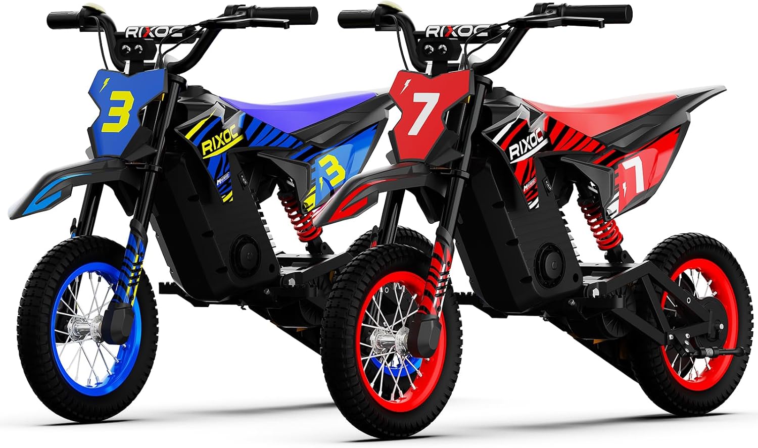 DK-12 Electric Dirt Bike for Kids Ages 3-10, 700W Peak Motor Electric Motorcycle Up to 15.5MPH 36V Battery 14 Mile Long-Range, 12'' Air Tires,3-Speed Modes Electric Bike for Kids