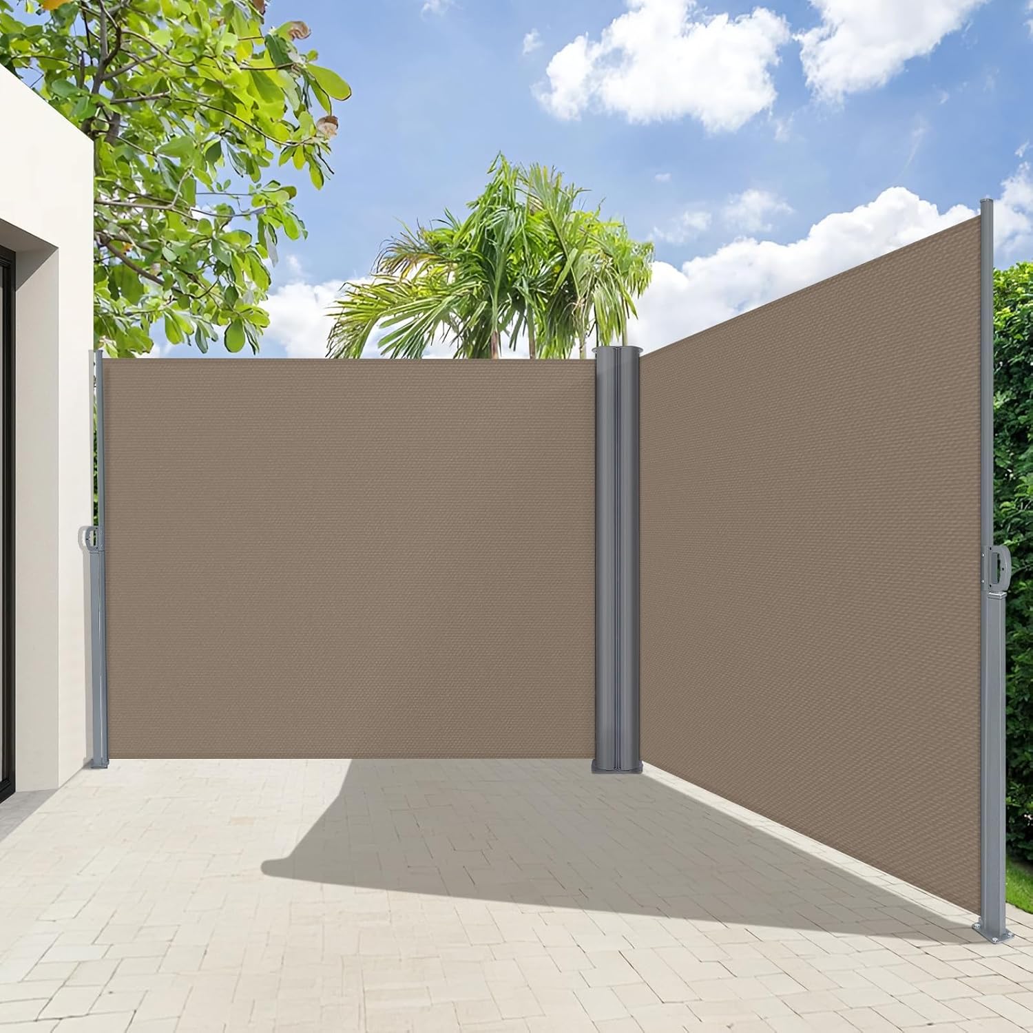 KANAGAWA 71'' x 236'' Retractable Side Awning Folding Privacy Screen Waterproof & UV-Resistant Outdoor Shade Divider for Patio, Garden, Balcony & Commercial Use