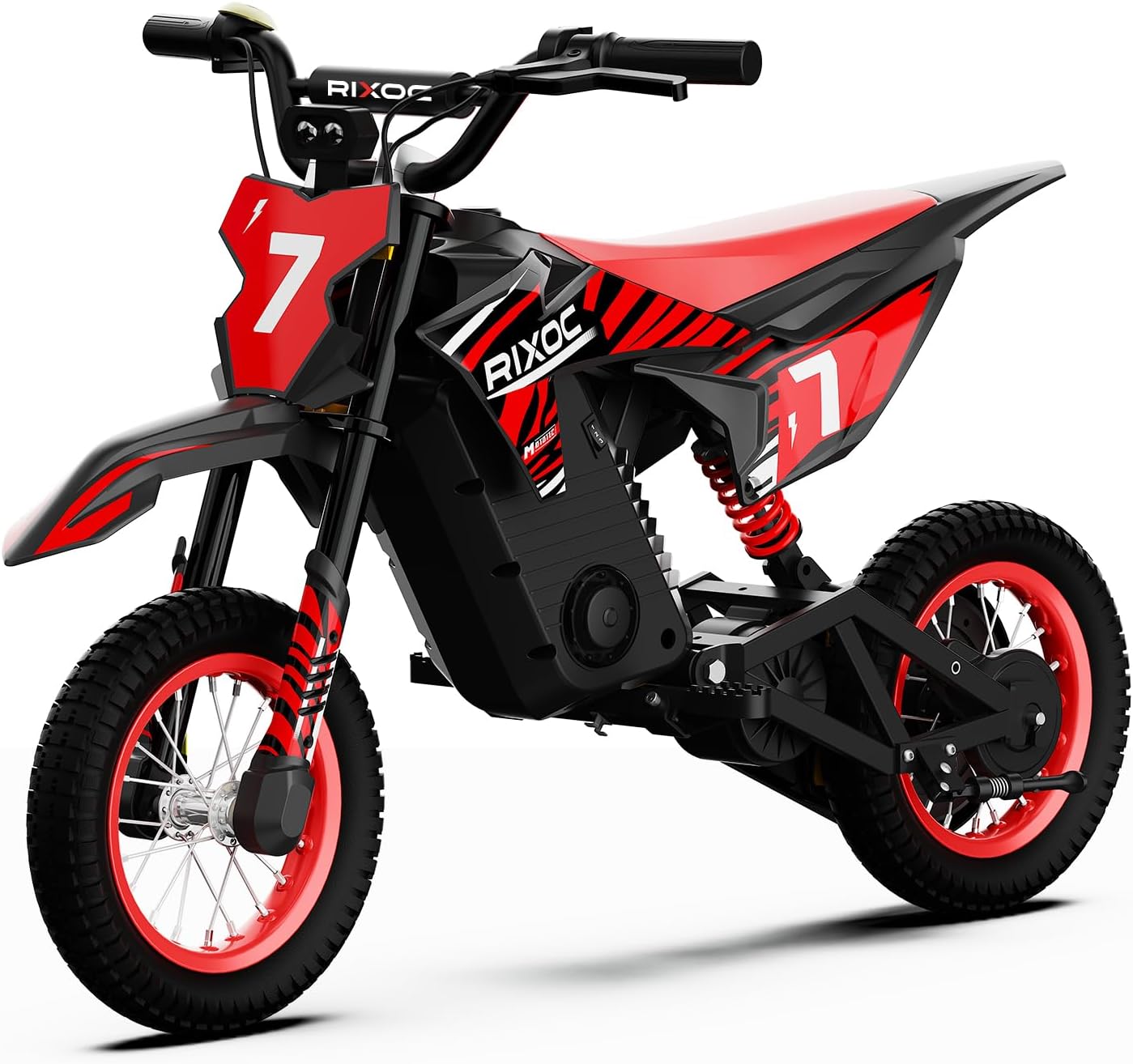DK-12 Electric Dirt Bike for Kids Ages 3-10, 700W Peak Motor Electric Motorcycle Up to 15.5MPH 36V Battery 14 Mile Long-Range, 12'' Air Tires,3-Speed Modes Electric Bike for Kids