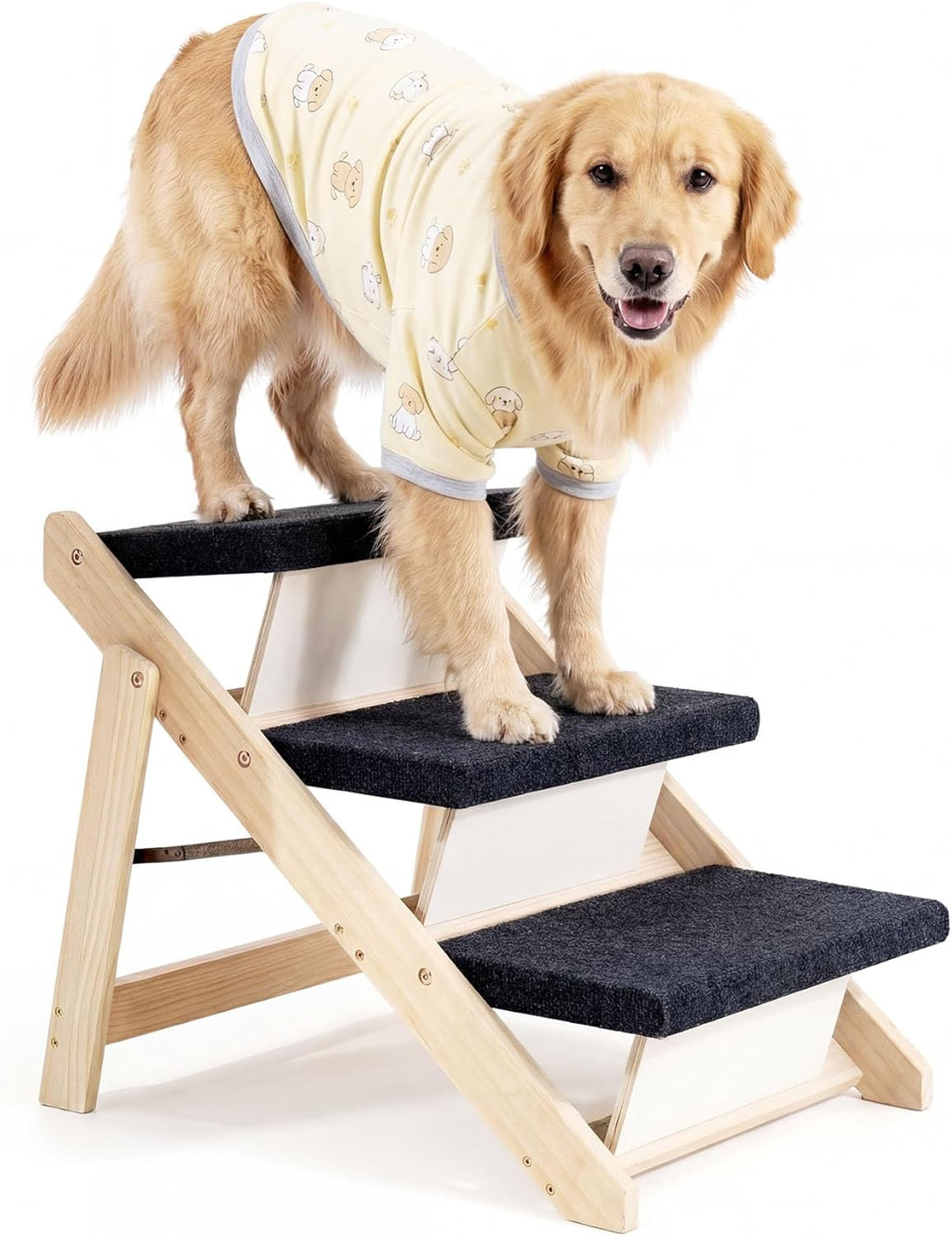 MEWANG Wood Pet Stairs & Ramp(24.8" L x 17.2" W x 19.5" H)