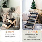 MEWANG Wood Pet Stairs & Ramp for Small/Medium Dogs and Cats (31.5" L x 17.2" W x 25.0" H)