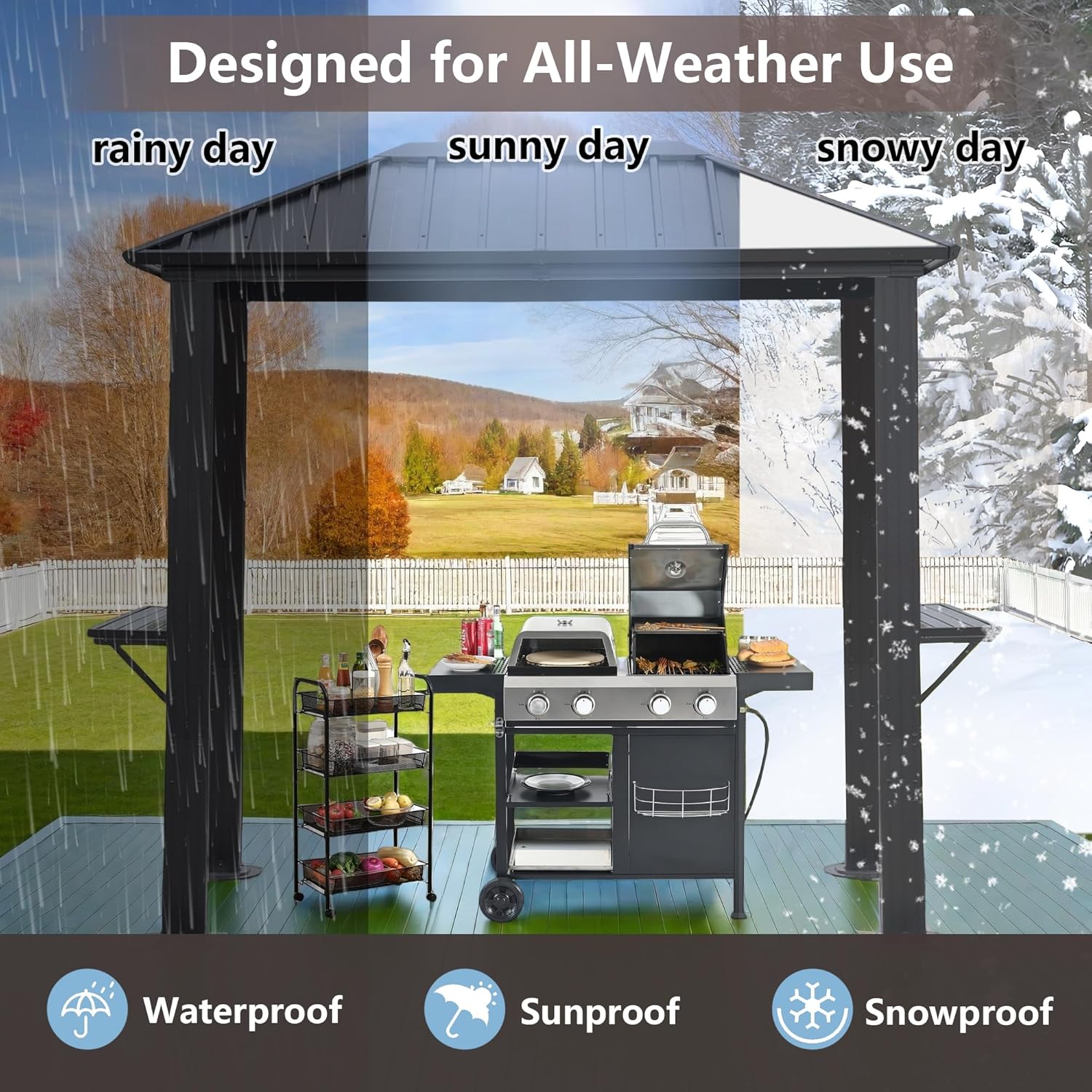 Endark 8'x5' Outdoor Hardtop BBQ Gazebo