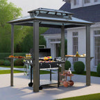 Endark 8'x5' Grill Hardtop Polycarbonate Gazebo with Double Roof