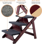 MEWANG Wooden Pet Stairs/Pet Steps, Up to 220 Pounds(24.8" L x 17.2" W x 19.5" H)