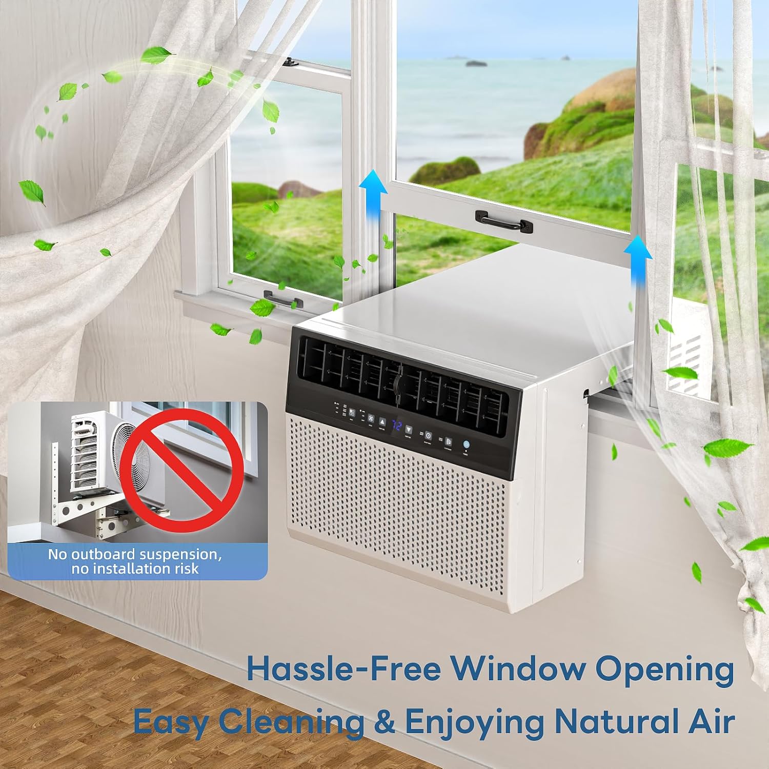 ZAFRO 12000 BTU U Shaped Window Air Conditioner Cools up to 550 Sq Ft