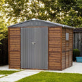 6 * 8FT Endark Wood Heavy-Duty Metal Storage Shed with Lockable Sliding Doors