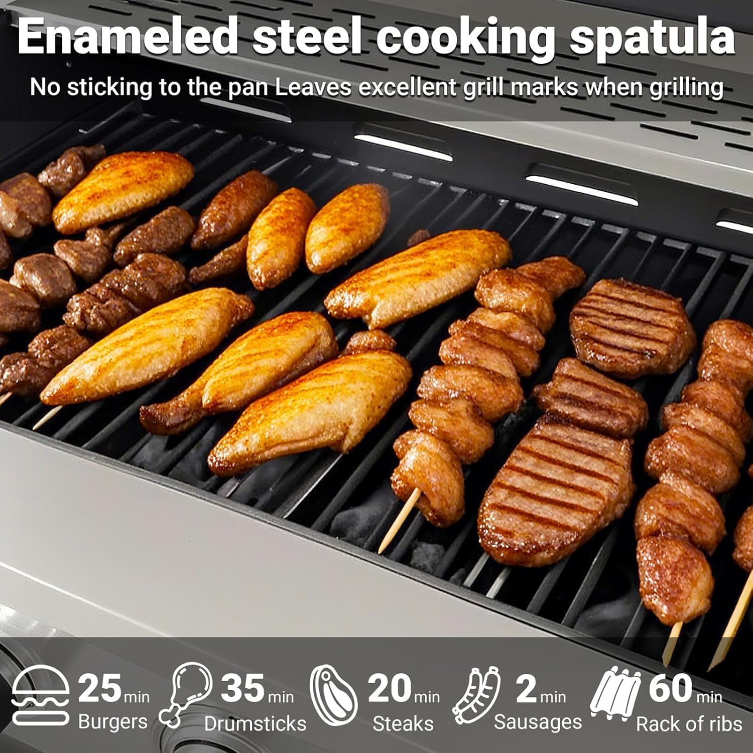 Endark 4-Burner Propane BBQ Grill 46,500 BTU with Side Burner, Stainless Steel Gas Grill, Enameled Cast Iron Grates & Foldable Side Tables for Outdoor Backyard, Patio Cooking