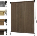KANAGAWA 8'(W) x8'(H) Light Grey Outdoor Roller Shade - Cordless Exterior Roll Up Sun Shade for Patio, Pergola, Front Porch, Gazebo - Outdoor Blinds Screens for Patio