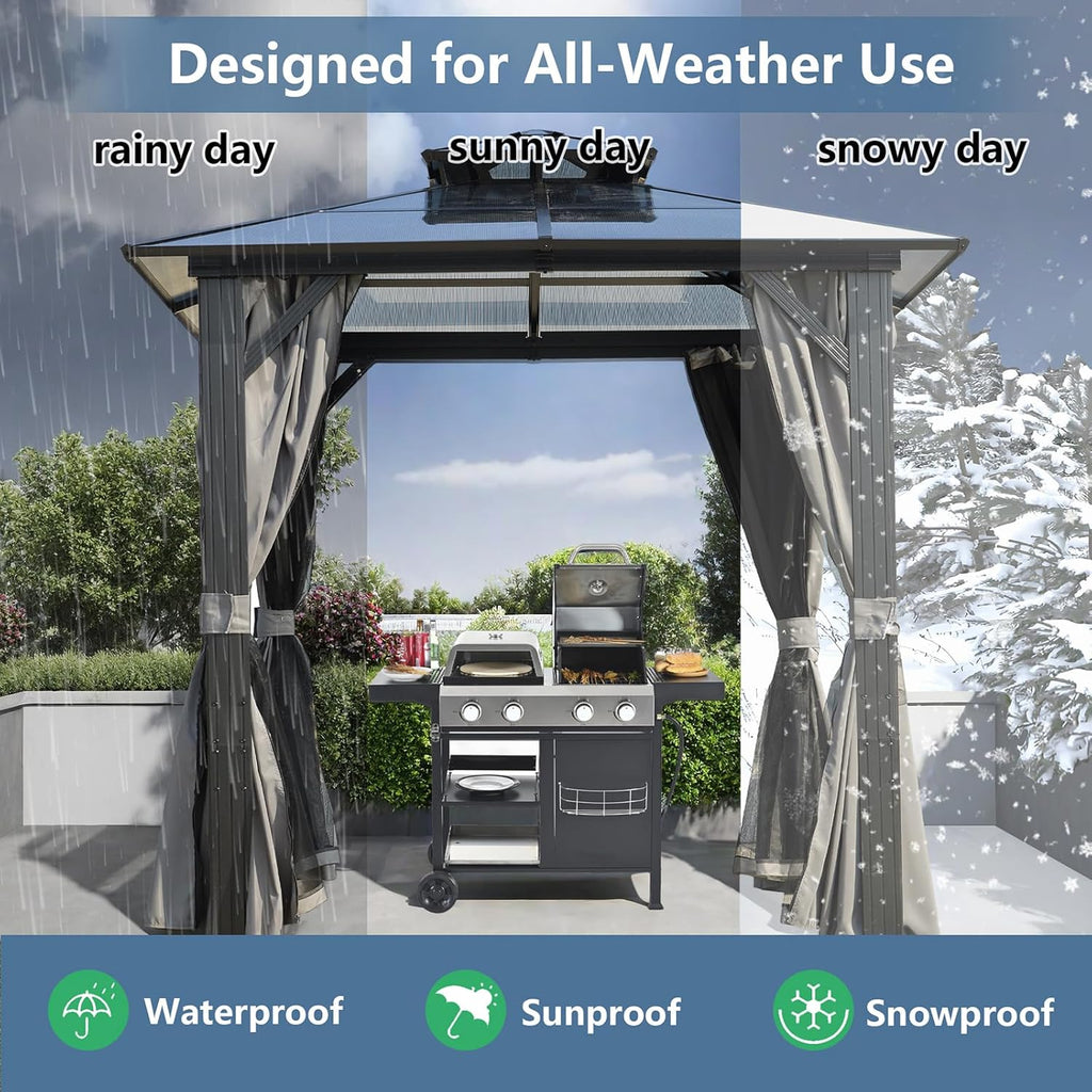 ENDARK 8'x8' Double Roof BBQ Gazebo