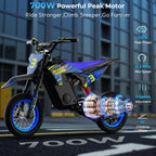 DK-12 Electric Dirt Bike for Kids Ages 3-10, 700W Peak Motor Electric Motorcycle Up to 15.5MPH 36V Battery 14 Mile Long-Range, 12'' Air Tires,3-Speed Modes Electric Bike for Kids