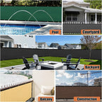 KANAGAWA 5ft x 50ft Privacy Screen Fence, 90% Blockage Heavy Duty 175 GSM Fencing Mesh Net Cover for Outdoor Wall Garden Yard Backyard 80 Cable Zip Ties Included Sand