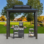 Endark 8'x5' Grill Hardtop Polycarbonate Gazebo with Double Roof