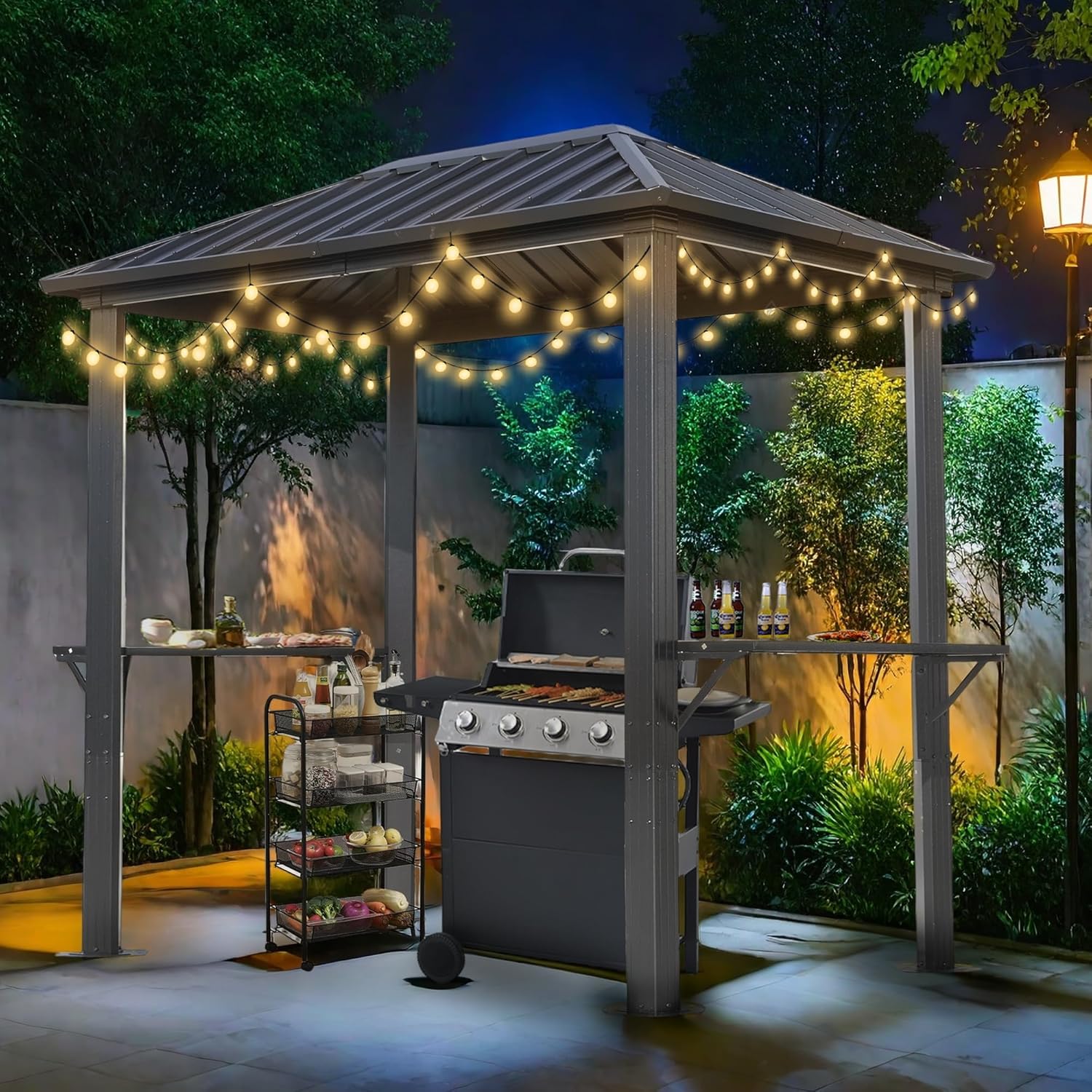 Endark 8'x5' Outdoor Hardtop BBQ Gazebo