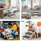 MEWANG Wood Pet Stairs & Ramp(24.8" L x 17.2" W x 19.5" H)