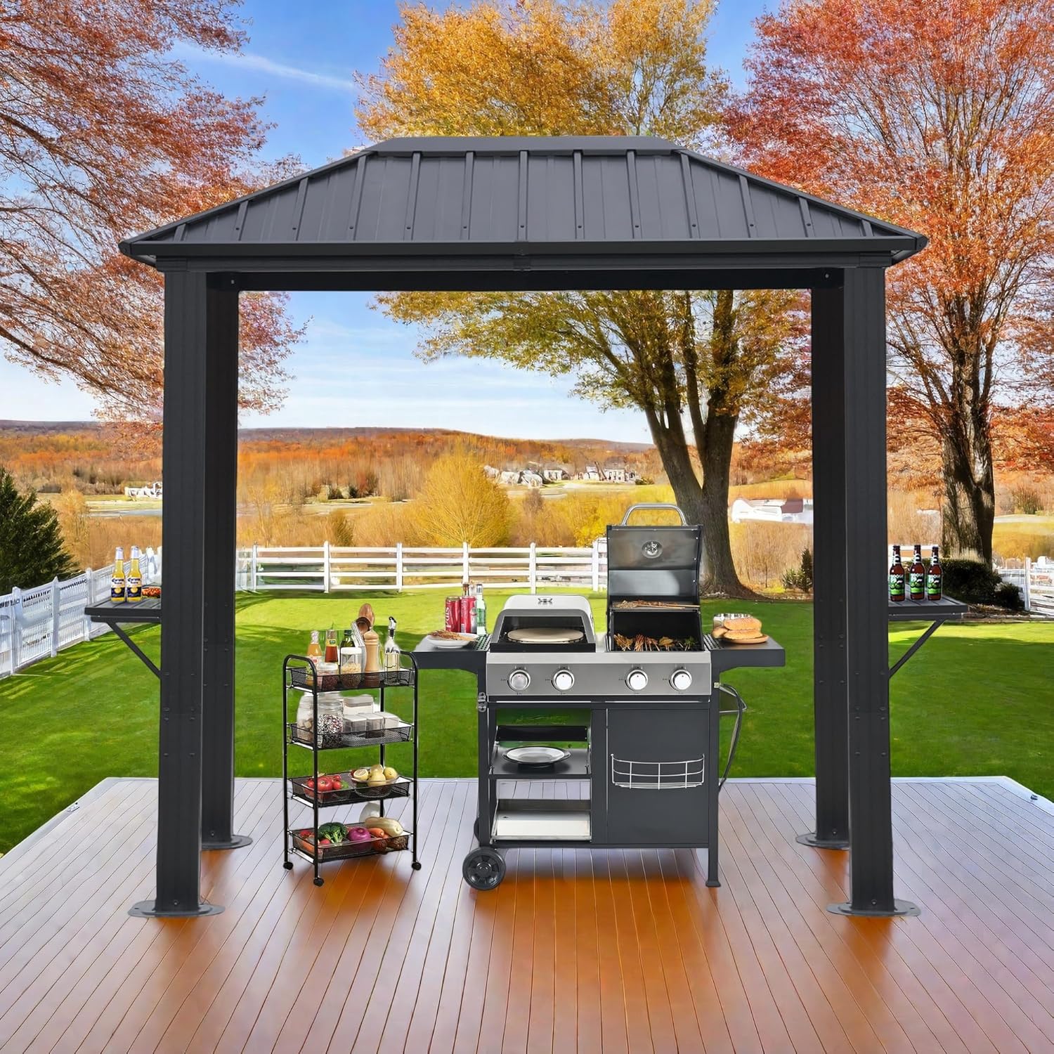 Endark 8'x5' Outdoor Hardtop BBQ Gazebo