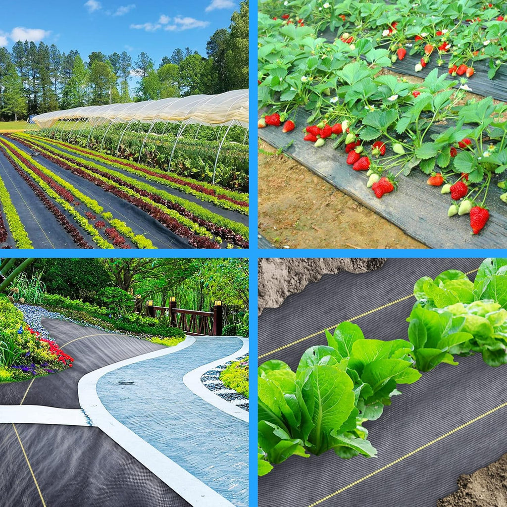 Sunocity 5ft x300ft Black Weed Barrier 3.5oz Landscape Premium Fabric Heavy-Duty Woven Ground Cloth with Superior Permeability Weed Control Convenient Design
