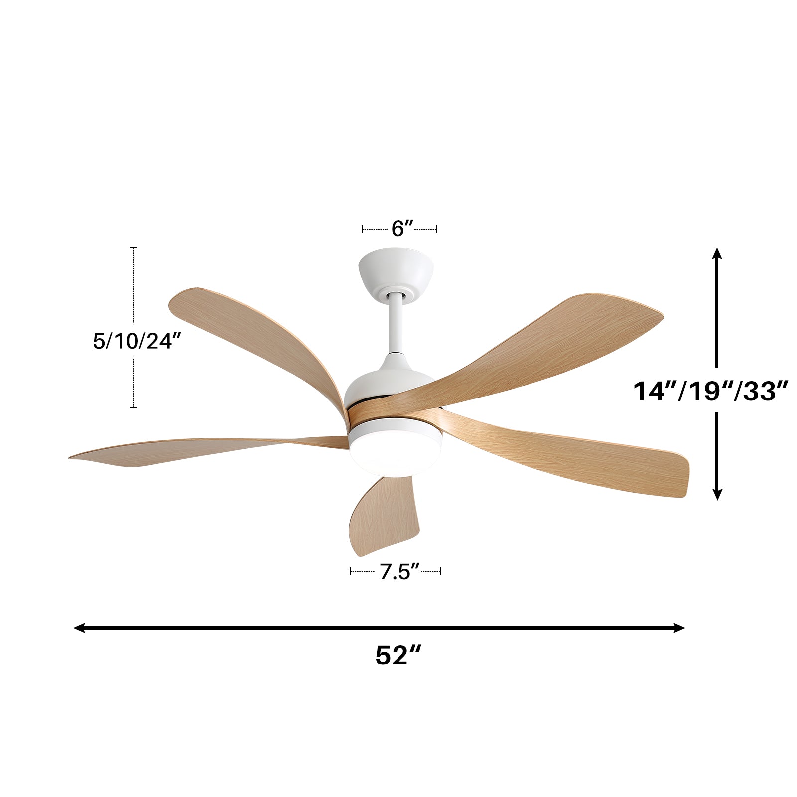 52″ Smart ABS Blades Ceiling Fan