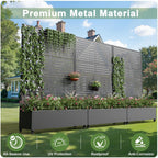 1 Piece 71.37 in. H x 46.8 in. W Black Metal Rectangle Outdoor Planting Box with Climbing Frame Decorative Art Panel