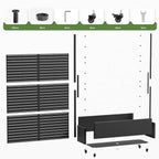 1 Piece 71.37 in. H x 46.8 in. W Black Metal Rectangle Outdoor Planting Box with Climbing Frame Decorative Art Panel